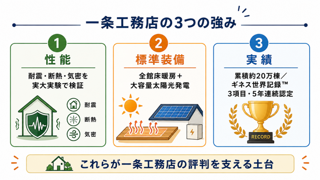 一条工務店の3つの強み
