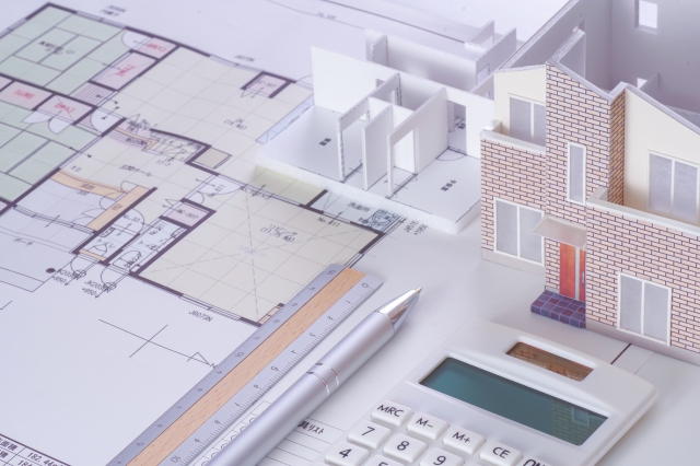 戸建ての設計図と模型