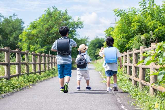 歩いて登校することも